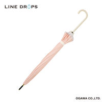小川 雨傘 長傘 LINEDROPS 16本骨 60cm 手開き式 オレンジ 489424 1個（直送品）