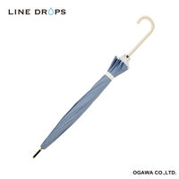 小川 雨傘 長傘 LINEDROPS 16本骨 60cm 手開き式 ブルーグレー 489426 1個（直送品）