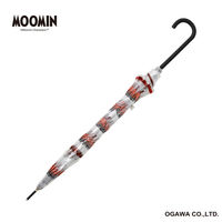 小川 長傘 雨傘 ムーミン クリア アンブレラ 59cm 手開き式 フラワー 489451 1個（直送品）