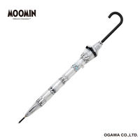 小川 長傘 雨傘 ムーミン クリア アンブレラ 59cm 手開き式 ボーダー 489452 1個（直送品）