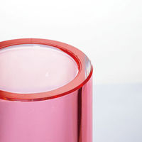 ホワイエ 花瓶 割れないガラス PVシリンダー 直径6×高さ25cm レッド 415692 1個（直送品）