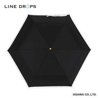 小川 折りたたみ傘 晴雨兼用 LINEDROPS グログランリボン 50cm 手開き式 ブラック 489391 1個（直送品）