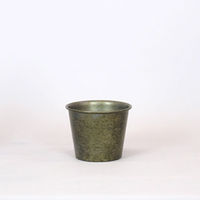 ホワイエ プランター MC円錐ポット 直径10.5×高さ8cm アイアン グリーンゴールド 404059 1個（直送品）