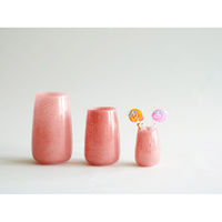 ホワイエ 花瓶 DGティアドロップベース直径9.5×高さ15cm ピンク 413815 1個（直送品）