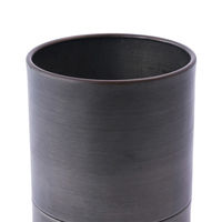 ホワイエ 植木鉢 MC円柱メタルECOポット 受け皿付き 直径12cm ダークブラック 416302 1個（直送品）