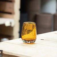 ホワイエ 花瓶 DGティアドロップベース ガラス 直径7×高さ10cm ブラウン 413807 1個（直送品）