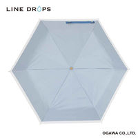 小川 折りたたみ傘 晴雨兼用 LINEDROPS グログランリボン 50cm 手開き式 ブルーグレー 489389 1個（直送品）
