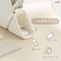 ソニック カクスタ スリム ポータブルペン立て アイボリー FD-2652-I 1セット(1個×3)（直送品）