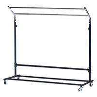 【軒先渡し】林製作所 コートハンガー 幅1300×奥行500×高さ1200～1600mm ブラック×シルバー 1台（直送品）