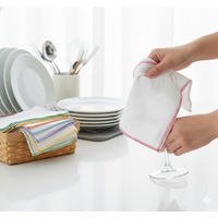 手にやさしい綿ガーゼふきん 食器・テーブル拭き 7色入 1パック（7枚入）オカザキ