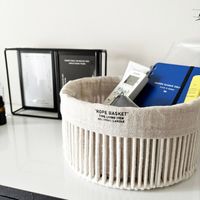 ロープ収納ボックス ラウンド(M) アイボリー LAKOLE/ラコレ