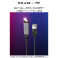USB Type-C 有線LAN変換ケーブル 1Gbps対応 1m ドライバ不要 ECLD-CL1G10BK エレコム 1個（直送品）