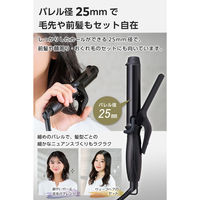 カールアイロン ミニ コテ 25mm コンパクト ナノセラミックコーティング ブラック TEC-HM122-K テスコム 1個（直送品）