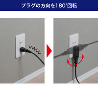 朝日電器 回転アダプター 耐雷 ブラック A-390SB(BK) 1個（直送品）