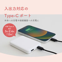 オウルテック 5000mAh12W対応USB-C入出力/USB-A出力モバイルバッテリー OEC-LPB5028-WH 1個（直送品）