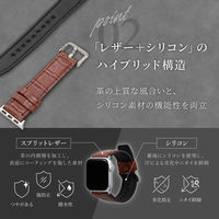 オウルテック Apple Watch 42-49mmクロコダイルレザーバンド ヴォルガール OWL-AWBLVRG02-BK 1個（直送品）