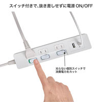 朝日電器 延長コード LEDランプレススイッチ付 3個口/2m PD20W ホワイト WLK-E3222UC(W) 1個（直送品）
