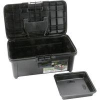 藤原産業 SK11 ツールボックス W380×H230×D180mm 中皿1枚付 FREー380BK 1セット(3個)（直送品）