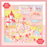 萩原 女の子が遊べる可愛いラグ プリンセスタウン2 190cm×190cm 240626400 1枚