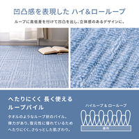 萩原 軽くて扱いやすい平織カーペット アンバー江戸間4.5帖 261cm×261cm ブルー 600017145 1枚