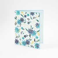 デザインフィル カラー色紙 Sサイズ 二つ折り シルク 花柄 青 33263006 1セット(2個)