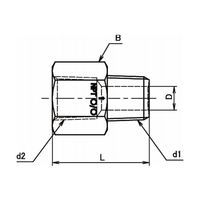 アソー ACE Fittings(エースフィティング)NPT×PT変換内外ソケット(ステンレス製)NF NF-8333 1個（直送品）