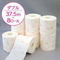 トイレットペーパー ダブル 1.5倍長持ち 8ロール 37.5m パルプ クリネックス プリント フローラルハーブ 1箱（8パック） 日本製紙クレ（わけあり品）