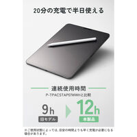 エレコム iPad用アクティブタッチペン 充電式 傾き検知 磁器吸着 交換ペン先付 P-TPACSTAP13WWH 1個