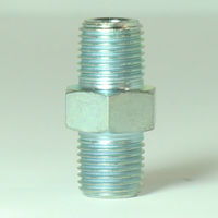 マルエム産業 高圧 鋼製 ネジ継手 ニップル(R)3価クロメート処理品 1/2 SN1/2-5 1包(5個入)（直送品）