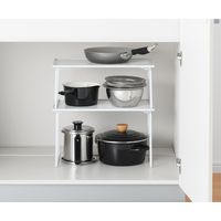 パール金属 キッチンラック 浅型 積み重ね棚 スチール製 キッチンフィット 345343 1個