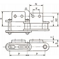 椿本チエイン (株)椿本チエイン プラローラバイピッチチェーン(SS仕様) RF2060RPーSSー5LK2ーL 1セット(3L)（直送品）