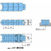 椿本チエイン (株)椿本チエイン プラブロックチェーン RSP形 RSP60ーLFGーL 1セット(2L)（直送品）