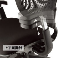 アイコ(AICO) オフィスチェア ローバック 背座シンクロ機構 可動肘付 防汚性布張り MA-1515AJ(FG3)BK-BU 1脚（直送品）