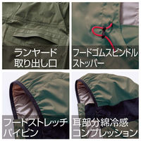 村上被服 サイドファン半袖フードジャケット 8L カーキ V1217-38-8L(2枚入) 1セット(2枚入)（直送品）