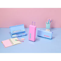 レイメイ KUM スーツケースペンケース ピンク KM1423P 1セット(4個)（直送品）