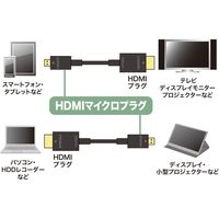 サンワサプライ イーサネット対応ハイスピードHDMIマイクロケーブル（3m） KM-HD23-30K 1本