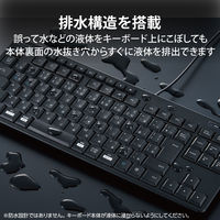 エレコム コンパクトキーボード/有線/静音設計/抗菌/ブラック TK-FCM113SKBK 1個