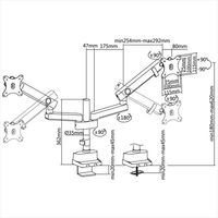 アーキサイト メカニカルスプリング式 液晶モニターアーム デュアル AS-MABM01D 1セット（直送品）