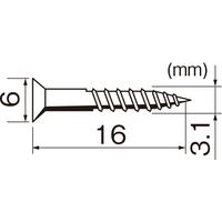 New Hikari (ニューヒカリ) ステンレス棚柱用ビス 黒頭 φ3.1×16 50本入 1袋（直送品）