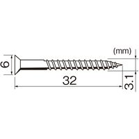 New Hikari (ニューヒカリ) ステンレス棚柱用ビス 生地 φ3.1×32 50本入 1袋（直送品）