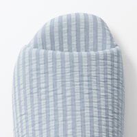 無印良品 綿サッカー織 履き心地やわらか足なりスリッパ Ｍ ２２．５～２５ｃｍ用 ブルー 良品計画