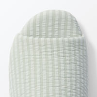 無印良品 綿サッカー織 履き心地やわらか足なりスリッパ Ｍ ２２．５～２５ｃｍ用 グリーン 良品計画