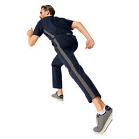 フォーク ストレートパンツ ダークネイビー×ガンメタ LL 5037SC-17-LL 1枚（直送品）