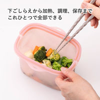 保存容器 シリコーンバッグ大きく開く1000ml オールドラズベリー 000DH6315 1個 レンジ料理 食洗機使用可 貝印