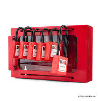 セーフラン安全用品 壁掛け式グループロックアウトボックス(透明窓) 赤 J2734 1台（直送品）