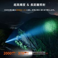 NICRON C6 フラッシュライト ブラック IPX8 2000LM 1個（直送品）