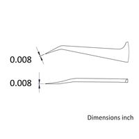 アイデアルテック 先端極細 ステンレスピンセット 曲鋭型 耐酸・耐磁 先端幅0.20mm 全長115mm 5C.SA.6.ITE 1本（直送品）