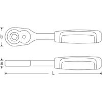 スタビレー STAHLWILLE 1/4DR 80ギア ビット用ラチェットハンドル 全長115mm 419B 1個（直送品）