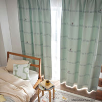 SUMINOE MOOMIN カーテン ニョロニョロボーダー A1042 幅1000×丈1780mm ライトブルー 1枚（直送品）