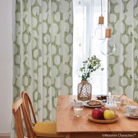 SUMINOE MOOMIN カーテン ベリーガーデン A1045 幅1000×丈1780mm ライトグリーン 1枚（直送品）